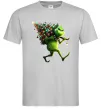 Мужская футболка Грінч з ялинкою Серый фото