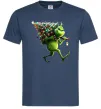Мужская футболка Грінч з ялинкою Темно-синий фото