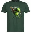 Мужская футболка Грінч з ялинкою Темно-зеленый фото