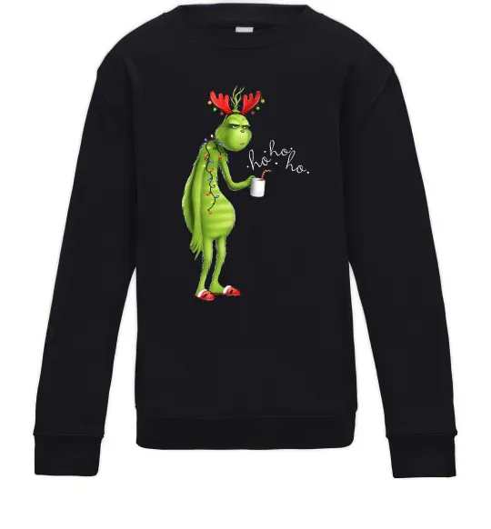 Детский Свитшот Грінч втомлений Черный фото