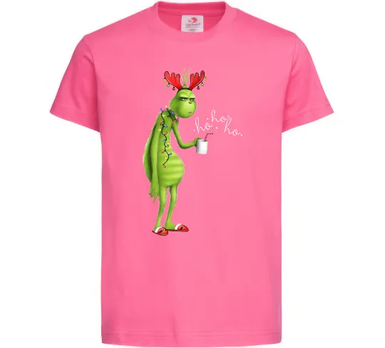 Дитяча футболка Грінч втомлений Яскраво-рожевий фото