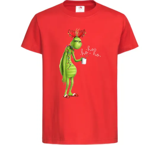 Дитяча футболка Грінч втомлений Червоний фото