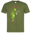 Чоловіча футболка Грінч втомлений Оливковий фото
