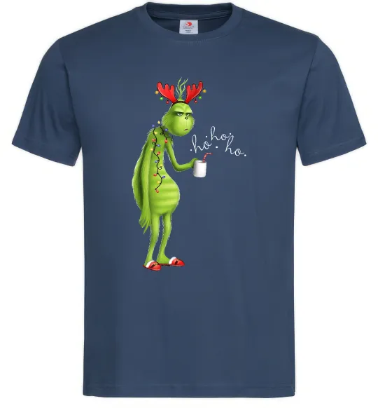 Чоловіча футболка Грінч втомлений Темно-синій фото