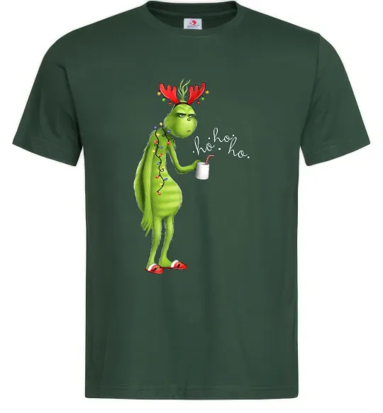 Чоловіча футболка Грінч втомлений Темно-зелений фото