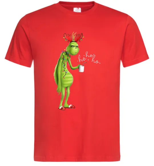 Чоловіча футболка Грінч втомлений Червоний фото