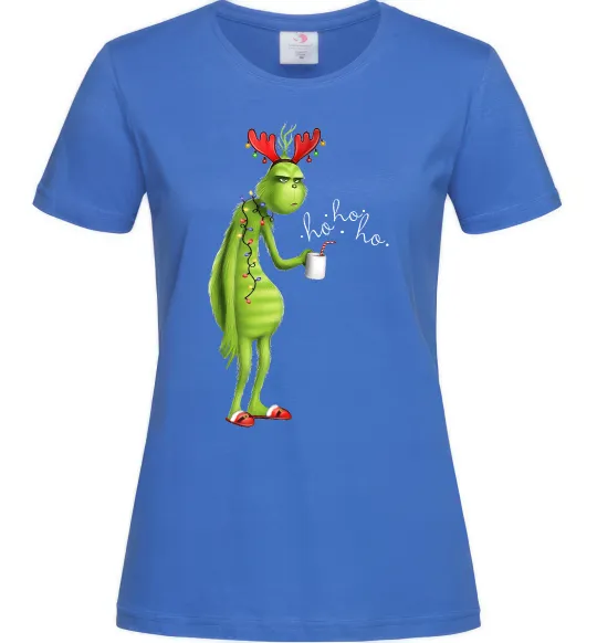 Жіноча футболка Грінч втомлений Яскраво-синій фото