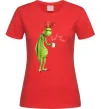 Жіноча футболка Грінч втомлений Червоний фото