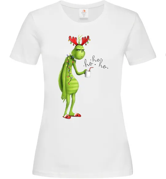 Жіноча футболка Грінч втомлений Білий фото