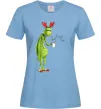 Жіноча футболка Грінч втомлений Блакитний фото