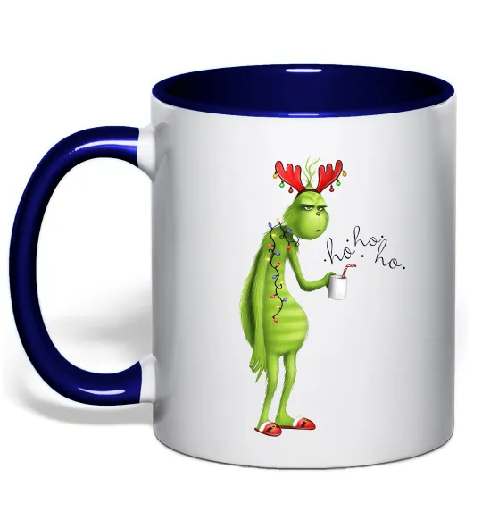 Чашка з кольоровою ручкою Грінч втомлений Глибокий темно-синій фото