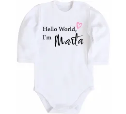 Детский боди Новонародженим з ім'ям Белый фото