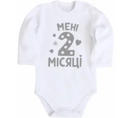 Детский боди По місяцям - 2 місяці Белый фото