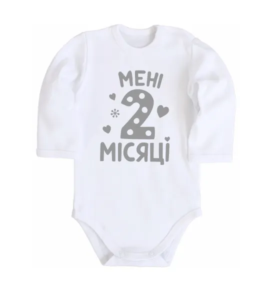 Детский боди По місяцям - 2 місяці Белый фото