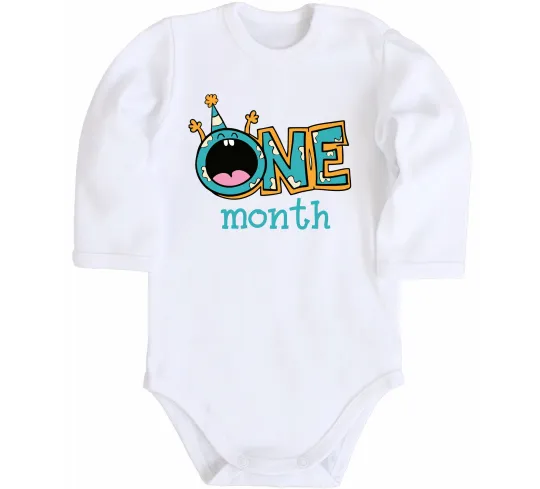 Детский боди One month Белый фото