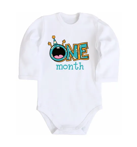 Дитячий бодік One month Білий фото