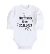 Детский боди Birth date Белый фото