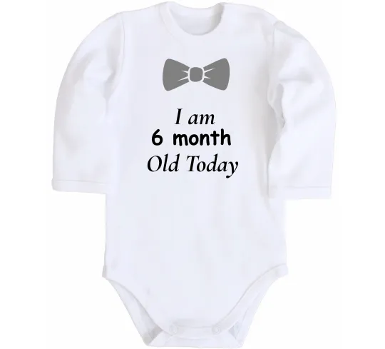 Дитячий бодік 6 місяців з метеликом Білий фото