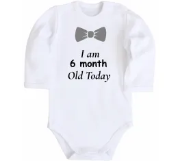 Детский боди 6 місяців з метеликом Белый фото