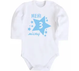 Детский боди Мені 3 місяці блакитний Белый фото