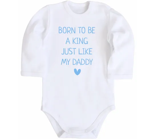Детский боди Born to be a king Белый фото