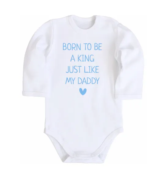 Дитячий бодік Born to be a king Білий фото
