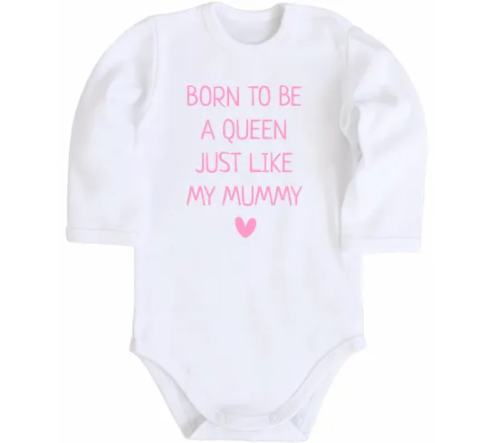 Дитячий бодік Born to be a queen Білий фото