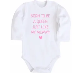 Детский боди Born to be a queen Белый фото