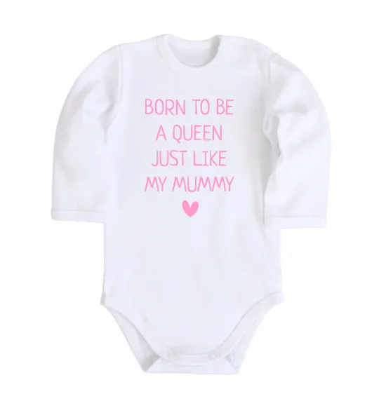 Дитячий бодік Born to be a queen Білий фото