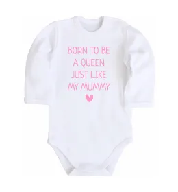 Дитячий бодік Born to be a queen Білий фото