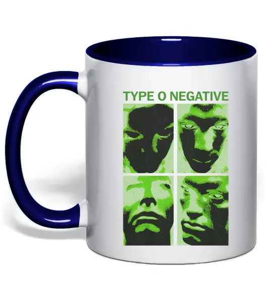 Чашка с цветной ручкой Type O Negative Глубокий темно-синий фото