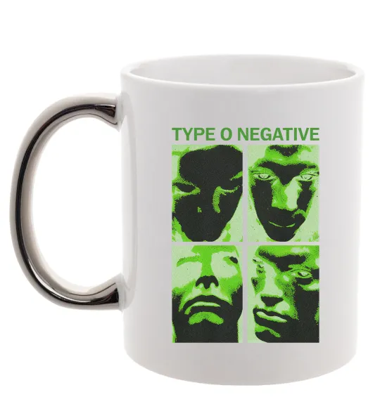 Чашка с цветной ручкой Type O Negative Серебро фото