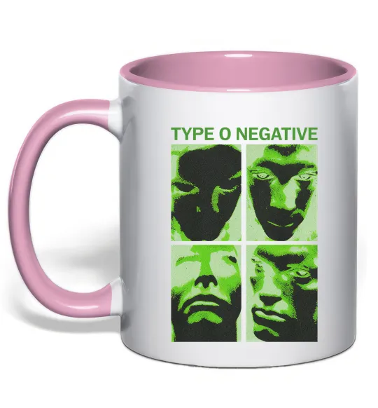 Чашка с цветной ручкой Type O Negative Нежно розовый фото