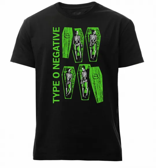 Мужская премиум футболка Type O Negative sceleton Черный фото