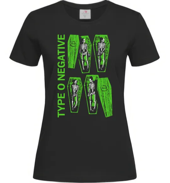 Жіноча футболка Type O Negative sceleton Чорний фото