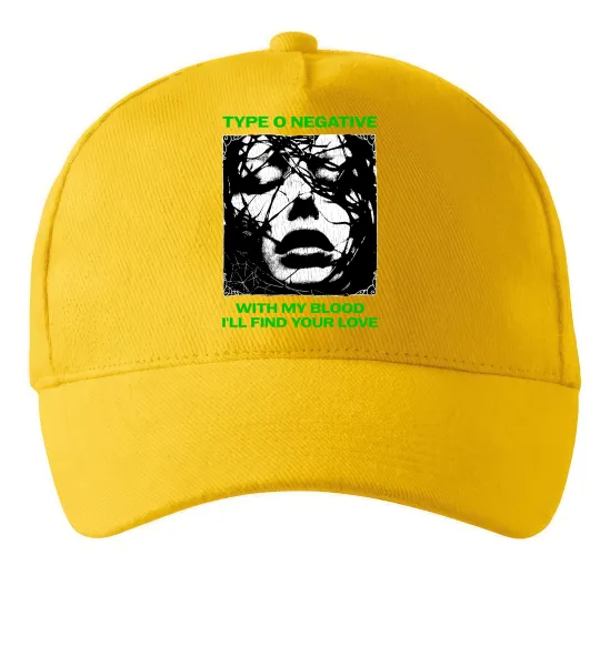 Кепка Type O Negative with my blood Солнечно желтый фото