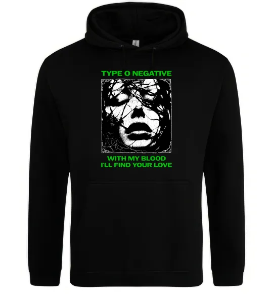 Мужская толстовка (худи) Type O Negative with my blood Черный фото