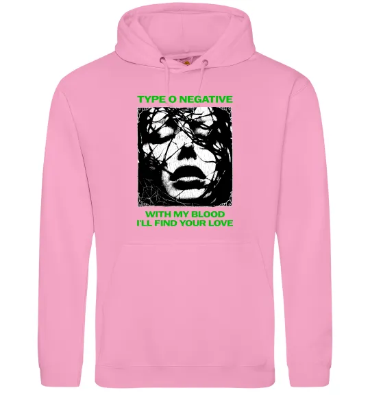 Жіноча толстовка (худі) Type O Negative with my blood Рожевий фото