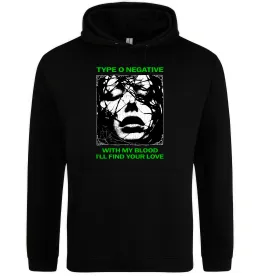 Женская толстовка (худи) Type O Negative with my blood Черный фото