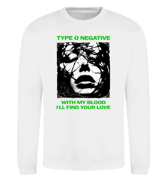Свитшот Type O Negative with my blood Белый фото