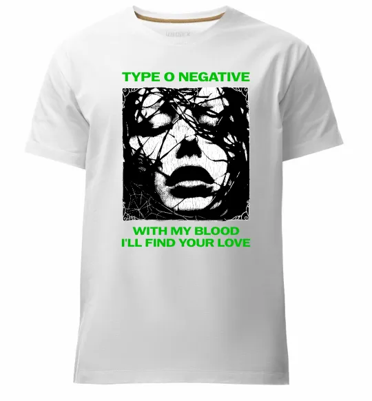 Мужская премиум футболка Type O Negative with my blood Белый фото
