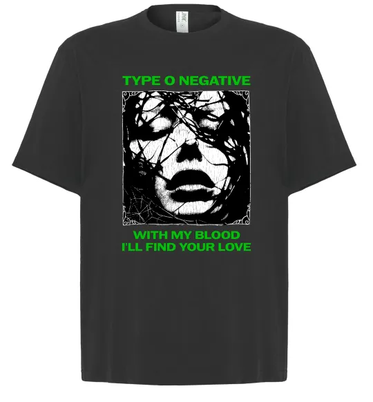 Футболка Оверсайз Type O Negative with my blood Черный фото