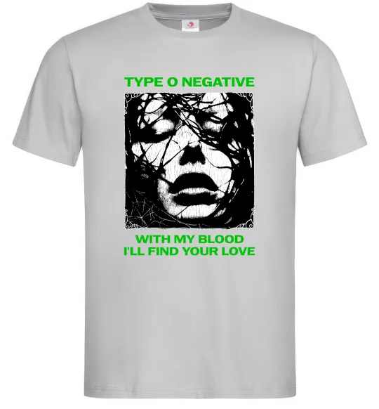 Чоловіча футболка Type O Negative with my blood Сірий фото