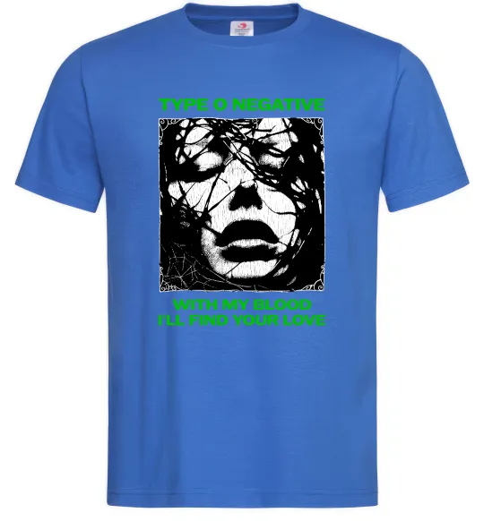 Чоловіча футболка Type O Negative with my blood Яскраво-синій фото