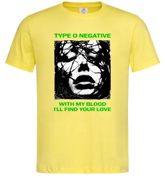 Чоловіча футболка Type O Negative with my blood Лимонний фото