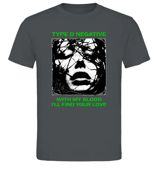 Чоловіча футболка Type O Negative with my blood Графіт фото