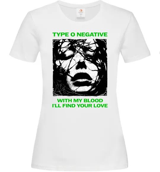 Женская футболка Type O Negative with my blood Белый фото