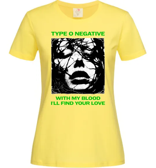 Женская футболка Type O Negative with my blood Лимонный фото