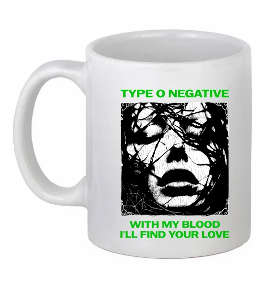 Чашка керамічна Type O Negative with my blood Білий фото