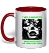 Чашка с цветной ручкой Type O Negative with my blood Красный фото